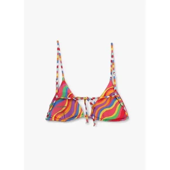 SOLD OUT It’s Now Cool "The String" Bikini Top - Rainbow - Small - Picture 2 of 4